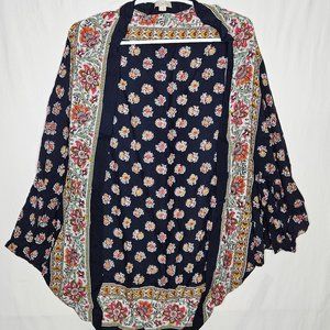 Loft Size M/L Kimono Floral Print 100% Viscose Lightweight Coverup
